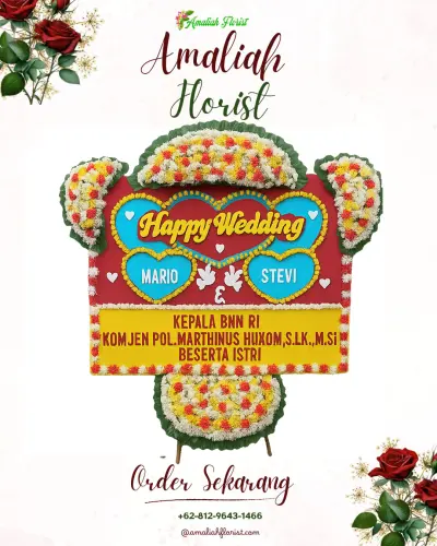 Karangan Papan Bunga Pernikahan di Ciguha